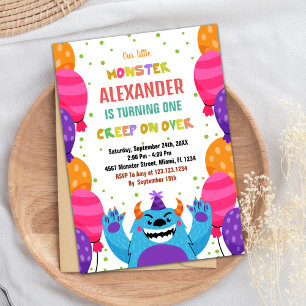 Convites Monster Birthday Invances Coloridos