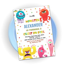 Monster Birthday Invances Red