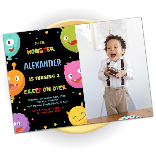 Convites Monster Birthday Invices Balões Foto negros