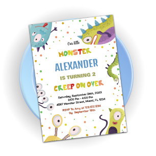 Convites Monster Birthday Invtions Dark Green