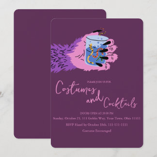 Convites Monster Hand Worm Coquetéis e Fantasias Halloween