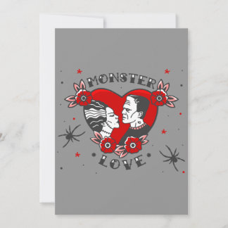 Convites monster love rockabilly frankenstein valentine