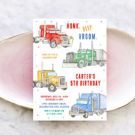 Convites Monster Truck Bash Boy Birthday Invitation