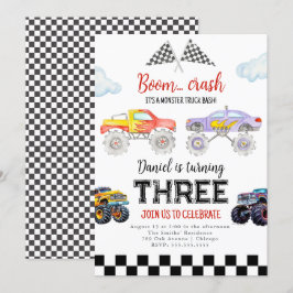 Convites Monster Truck Birthday Convoca Caminhão Monstro