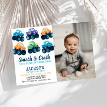 Monster Truck Smash e Crash Foto de Aniversário