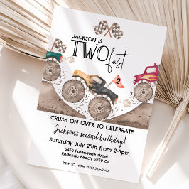 Convites Monster Truck TWO FAST 2nd kids birthday