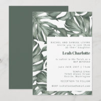 Monstera Botânica Watercolor Bat Verde Mitzvah