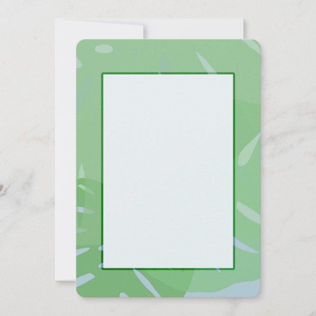 Convites Monstera Verde Abstrato (Frente)
