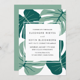 Convites Monstera | Verde | Casamento de quadros de folhas 