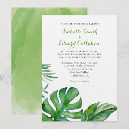Convites Monstera Verde Tropical Deixa Casamento