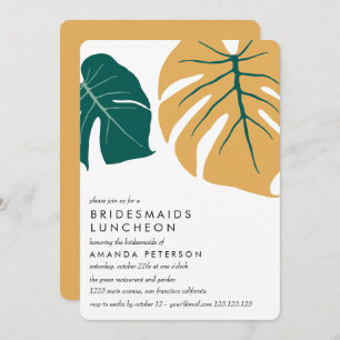 Convites Monstera Yellow   Bridesmaids Luncheon Wedding