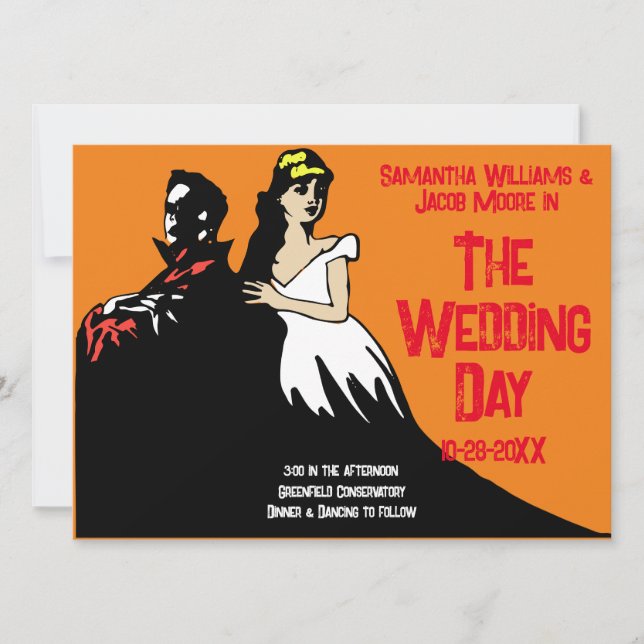 Convites Monstro de filmes em negrito Vintage (Frente)