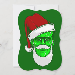 Convites monstro feio de natal santa claus frankenstein