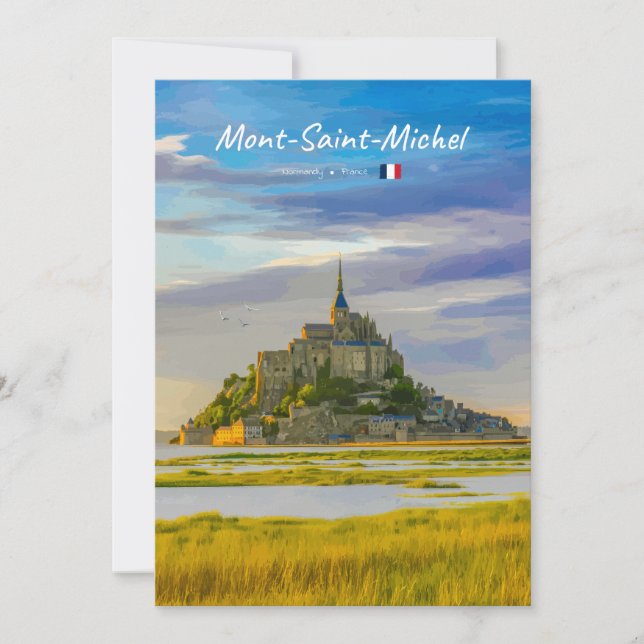 Convites Mont-Saint-Michel, França - Abadia Medieval (Frente)
