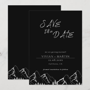 Convites Montagens do Exterior Pino Árvore Preta Salvar a D