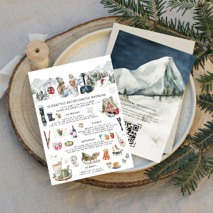 Convites Montanha de inverno   Festa de solteira de esqui