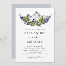 Montanha Rustic Watercolor Casamento Verde