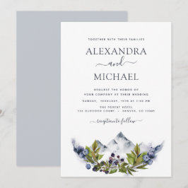 Convites Montanha Rustic Watercolor Casamento Verde