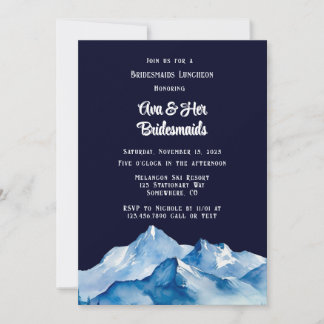 Convites Montanhas Brancas Azuis de Neve Bridesmaids Lunche