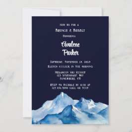 Convites Montanhas Brancas Azuis de Neve Brunch e Bubble