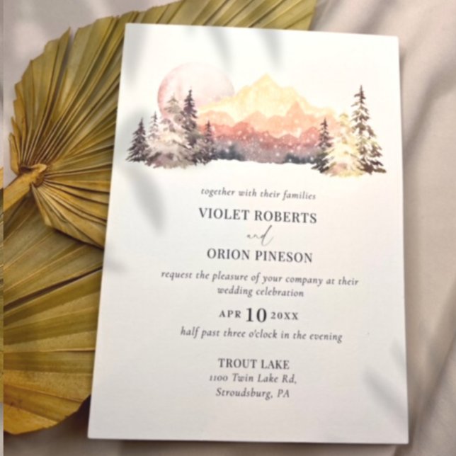 Convites Montanhas Desert Rustic Weditation (Criador carregado)