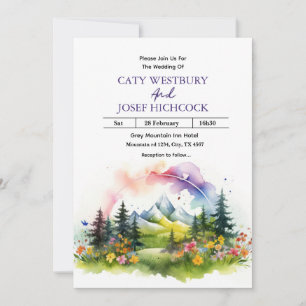 Convites Montanhas e flores selvagens Casamento paisagístic