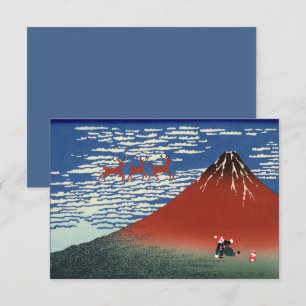 Convites Montanhas Fuji no Natal, Arte Japonesa Vintage