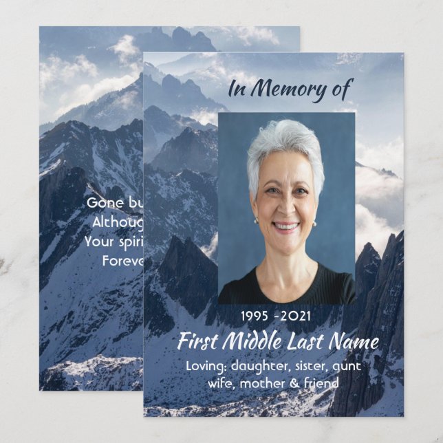 Convites Montanhas Lembrança Memorial Alpino (Frente/Verso)
