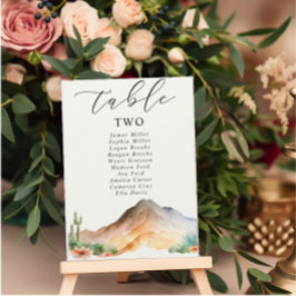 Convites Montanhas russas | Desert Wedding Table Number