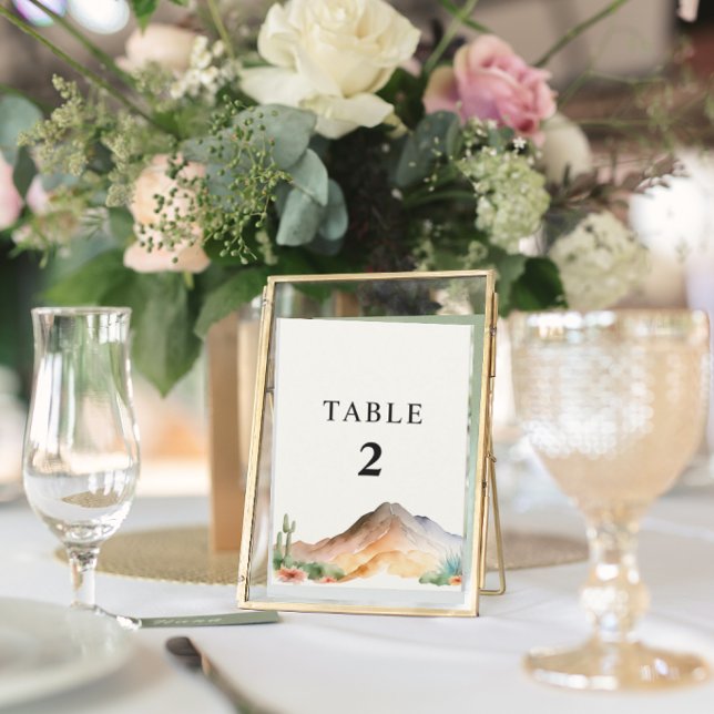 Convites Montanhas russas | Desert Wedding Table Number (Criador carregado)