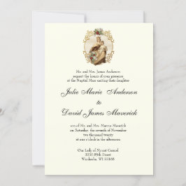 Convites Monte Carmel, Casamento Católico Elegante Clássico