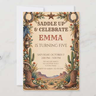 Convites Monte e Celebre Rustic Cowgirl Western