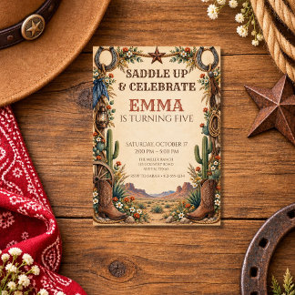 Convites Monte e Celebre Rustic Cowgirl Western
