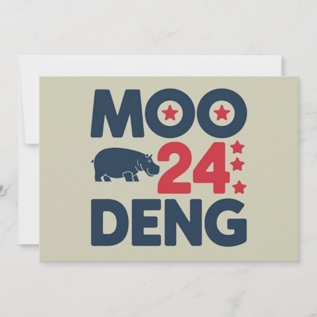 Convites Moo Deng 2024 Moo Deng Moo Deng Bebe Hipopótamo Fo (Frente)