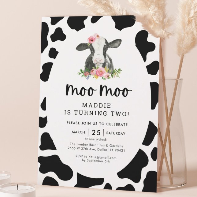 Convites Moo Eu sou a Festa de segundo aniversário de Garot (Criador carregado)