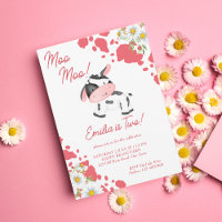 Moo moo, cor-de-rosa, festa de aniversário de vaca