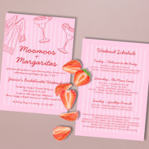 Moo Moos & Margaritas - Bachelorette Rosa e Vermel