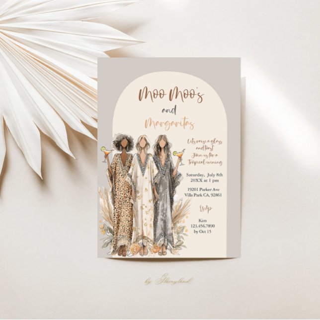 Convites Moo Moo's & Margaritas Estampa Animal (Criador carregado)