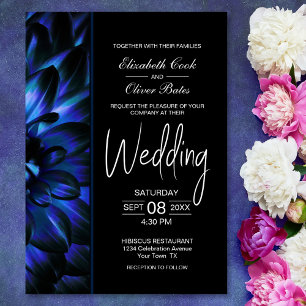 Convites Moody Blue Floral Wedding