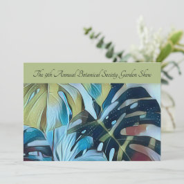 Convites Moody Blue Monstera Botanical Mail Promo An