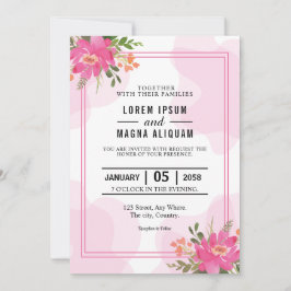 Convites Moody boho Chic buquê vetor de casamento