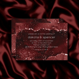Convites Moody Crimson Agate Dark Blood Red Jewel Tone