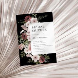 Convites Moody Dusty Rosa Chá de panela Floral