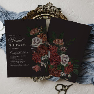Convites Moody Floral Bridal Shower Invitation