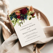 Moody Floral Burgundy Wedding