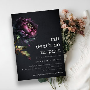 Convites Moody Gótica Chá de panela de Púrpura Preta