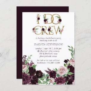 Convites Moody Passion   Floral Roxo Dramático I Do Crew