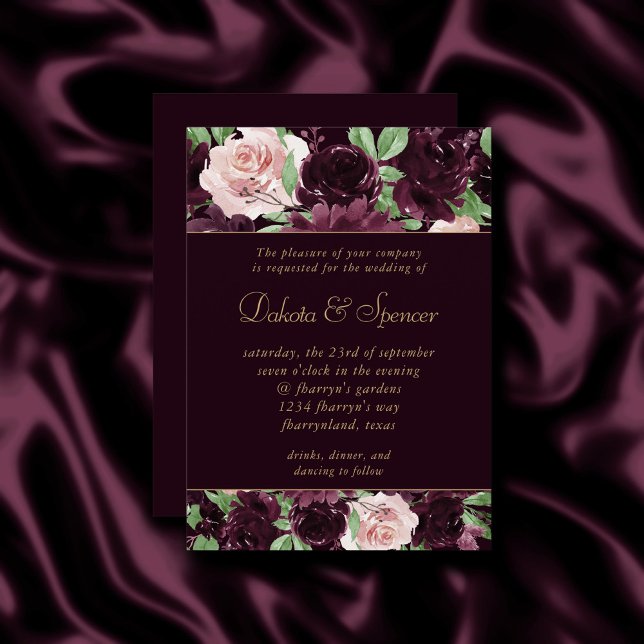 Convites Moody Passion | Vinho Roxo-Rosa (Criador carregado)