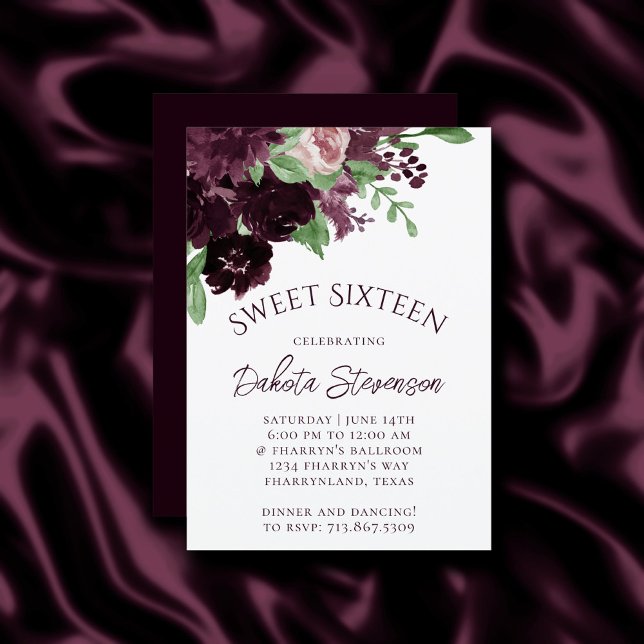 Convites Moody Passions | Aniversário do vinho Roxo Dramáti (Criador carregado)