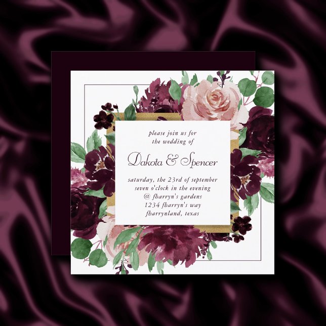 Convites Moody Passions | Rosa De Vinho Roxo Dramático (Criador carregado)